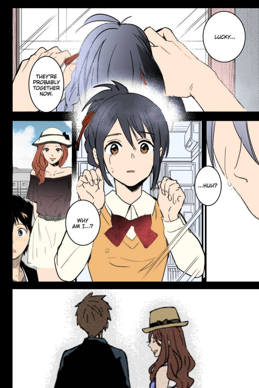 Kimi no Na wa. - & and & - Mitsuha Miyamziu & Teshigawara Katsuhiko (Coelacanth) (colored by mikakucoloring)