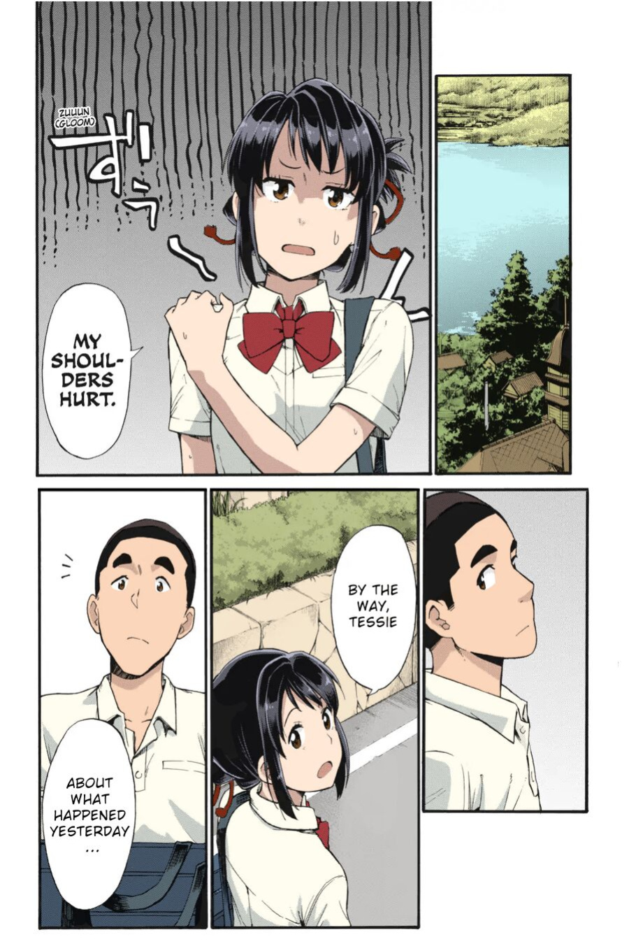 Kimi no Na wa. - & and & - Mitsuha Miyamziu & Teshigawara Katsuhiko (Coelacanth) (colored by mikakucoloring)