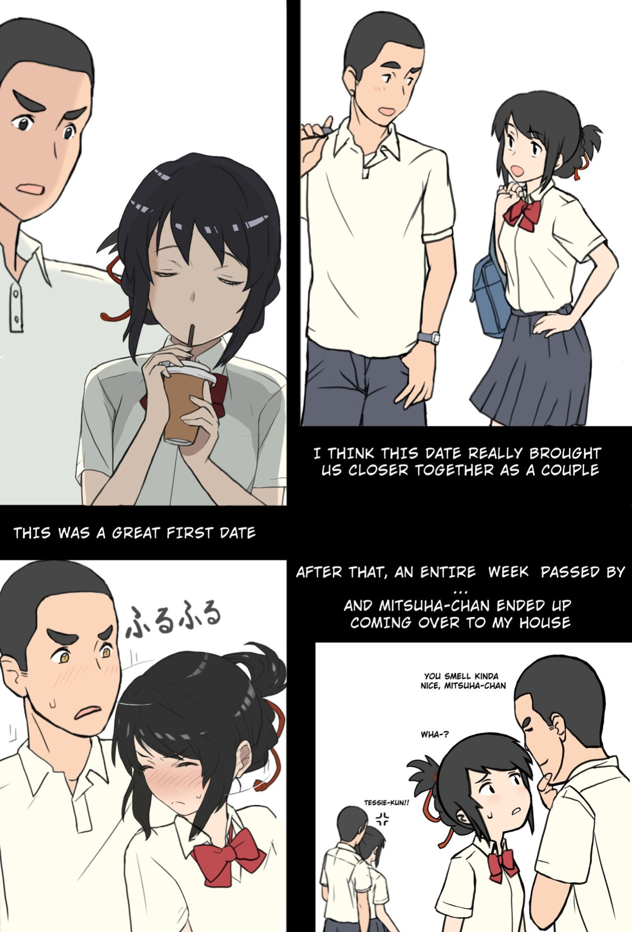 Kimi no Na wa. - & and & - Mitsuha Miyamziu & Teshigawara Katsuhiko (Coelacanth) (colored by mikakucoloring)