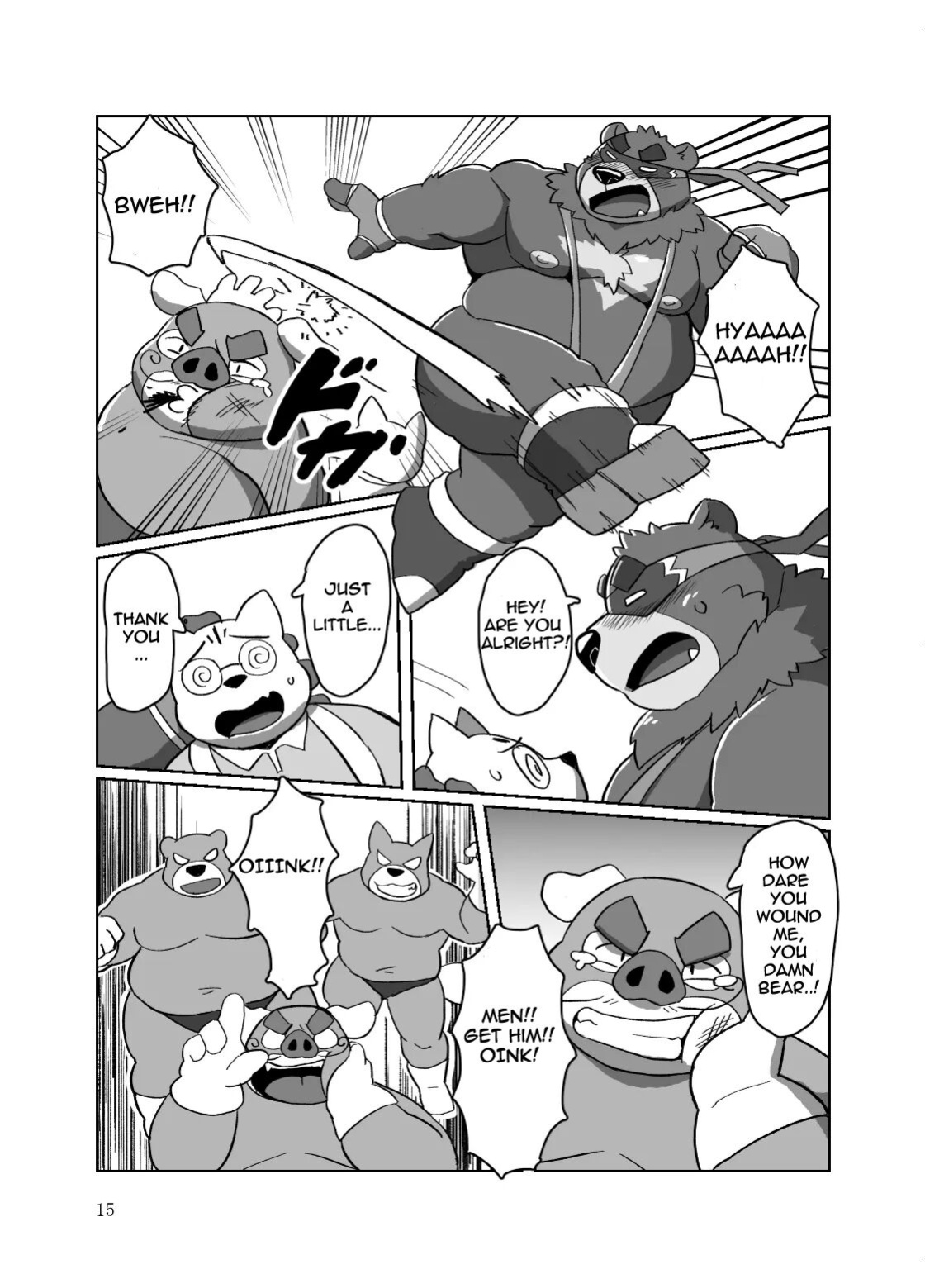 [Kyouretsu Hiyougeka (Beat-kun)] Roshutsu Hentai Dosukebear| Exhibitionist Pervert Dosukebear [The_Masked_Kemoner]