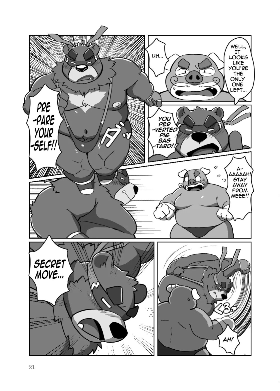 [Kyouretsu Hiyougeka (Beat-kun)] Roshutsu Hentai Dosukebear| Exhibitionist Pervert Dosukebear [The_Masked_Kemoner]