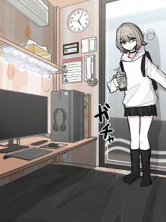 [torimogura] Best Friend-Chan Masturbating in an Internet Cafe