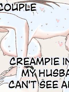 Cuckold couple, creampie in front of husband who can't see anything ♡