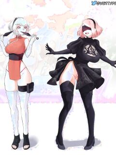[Puri] Sakura and 2B change clothes! And... 9S is small... (Boruto, Nier Automata)